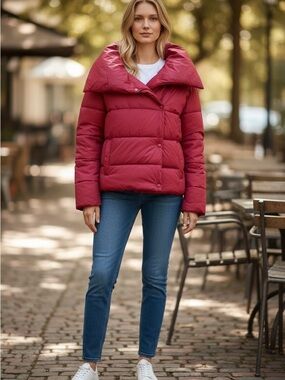 Banana Republic Red Puffer Jacket